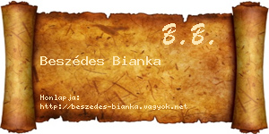 Beszédes Bianka névjegykártya